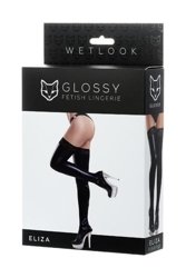 Glossy Shiny Wetlook stockings with a lace ELIZA